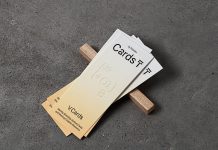 Free Vertical Business Card Mockup PSD