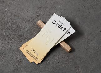 Free Vertical Business Card Mockup PSD