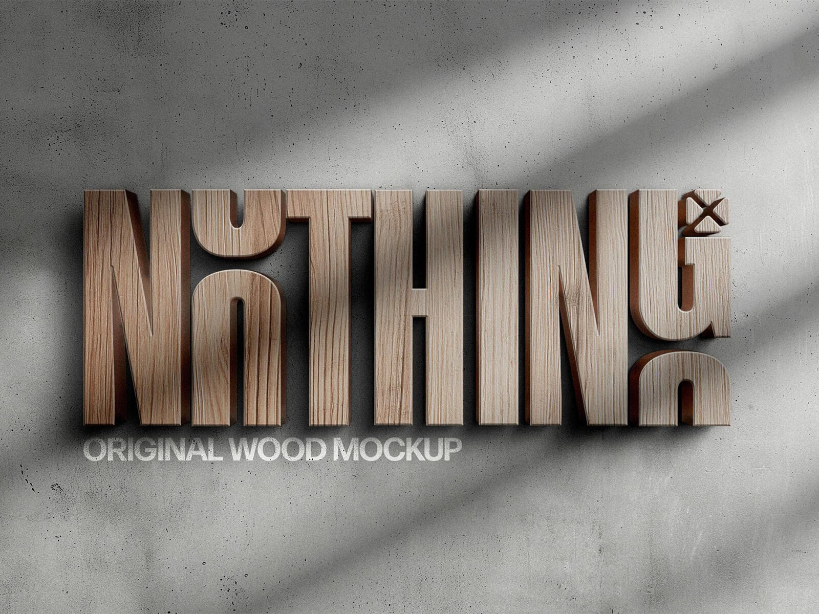 Free Wooden 3D Outdoor Sign Mockup PSD
