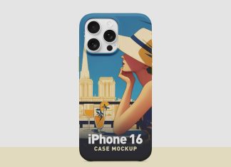 Free iPhone 16 Case Mockup PSD