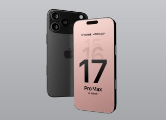 Free Black Titanium iPhone 17 Pro Max Mockup PSD