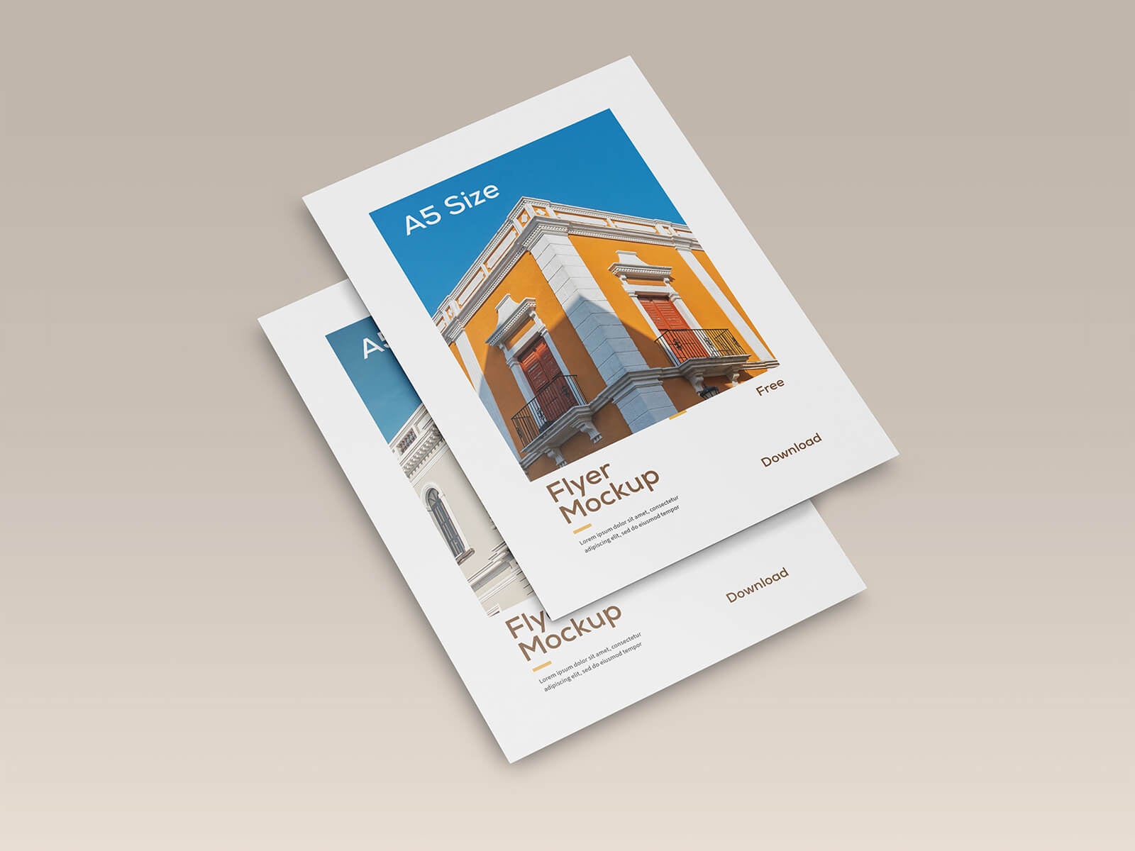 3 Free Premium A5 Flyer Paper Mockup PSD Files