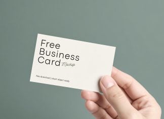 Free Hand Holding Business Card Mockup PSD