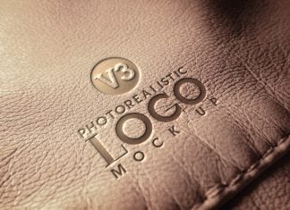 Free Leather Stamping Logo Mockup PSD