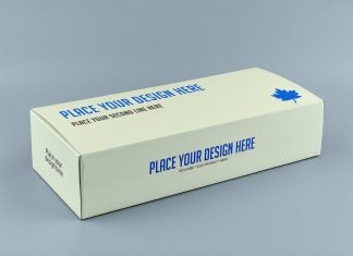 Free Long Rectangle Product Box Mockup PSD