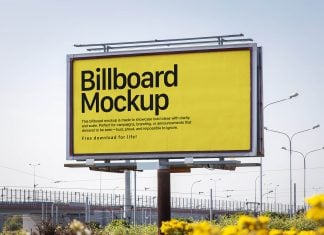 Free Near Highway City Billboard Mockup PSD