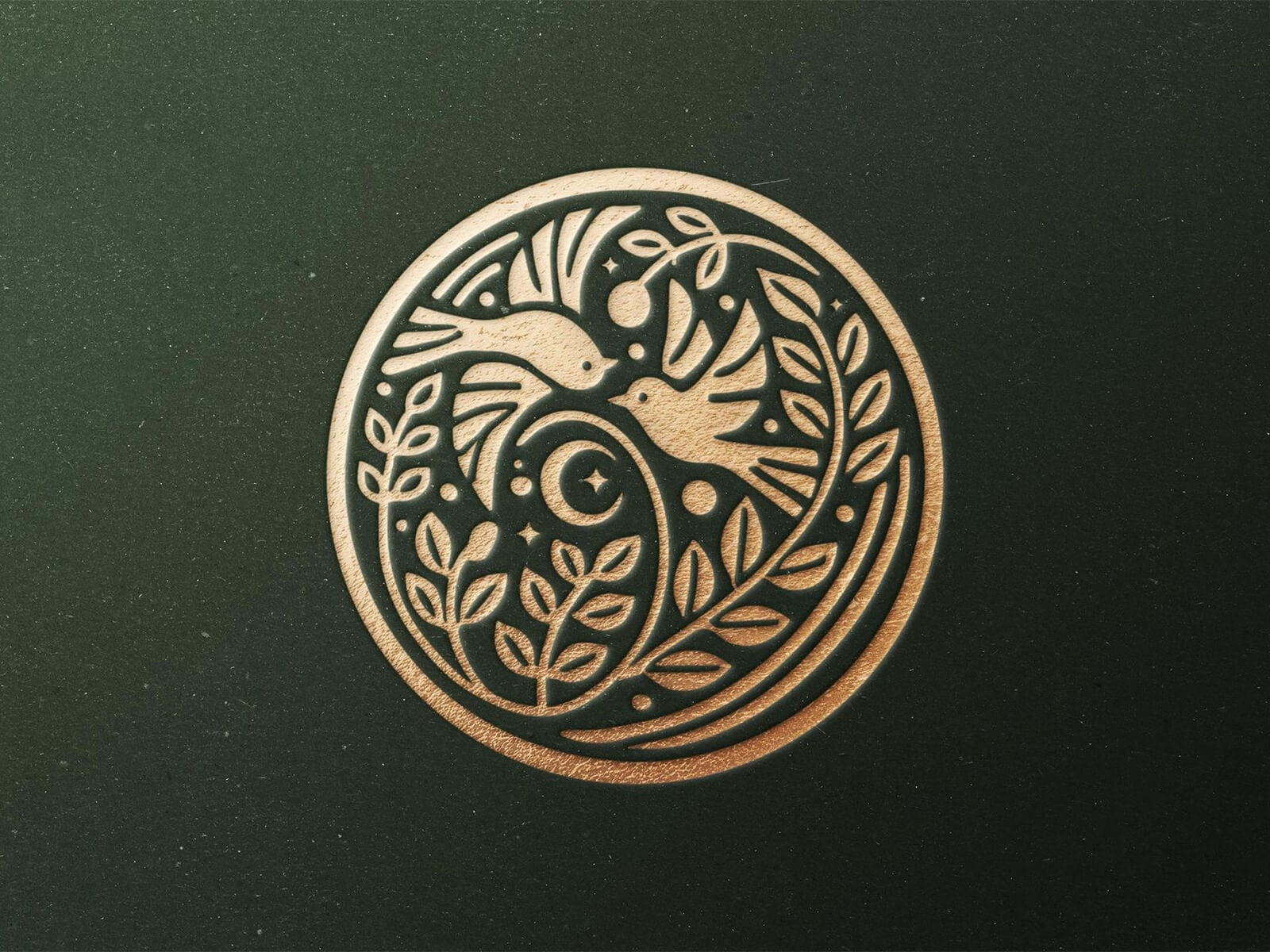Free Premium Gold Pressed Logo Mockup PSD