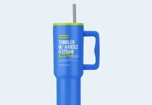 Free Travel Tumbler Mockup PSD