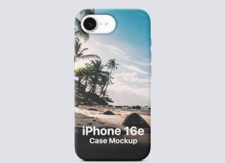 Free iPhone 16e Silicone Case Mockup PSD