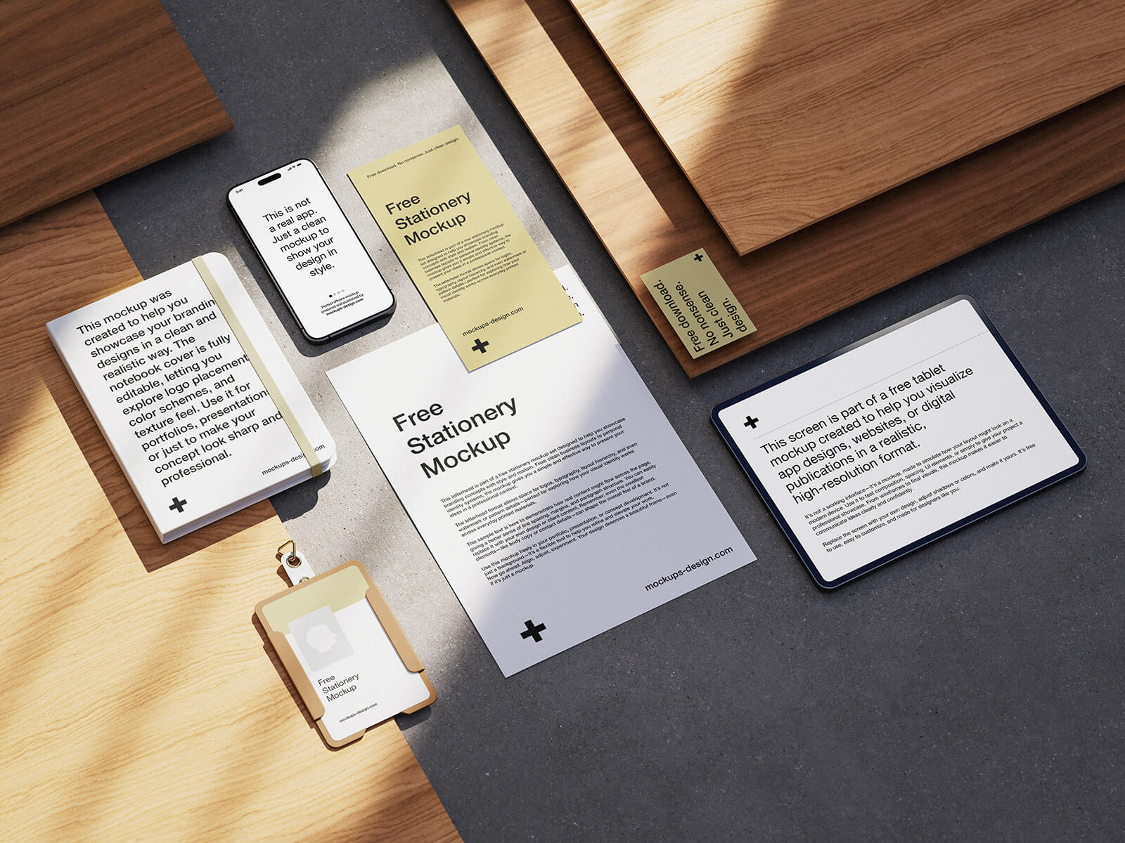 Free Modern Brand Identity Stationery Mockup PSD