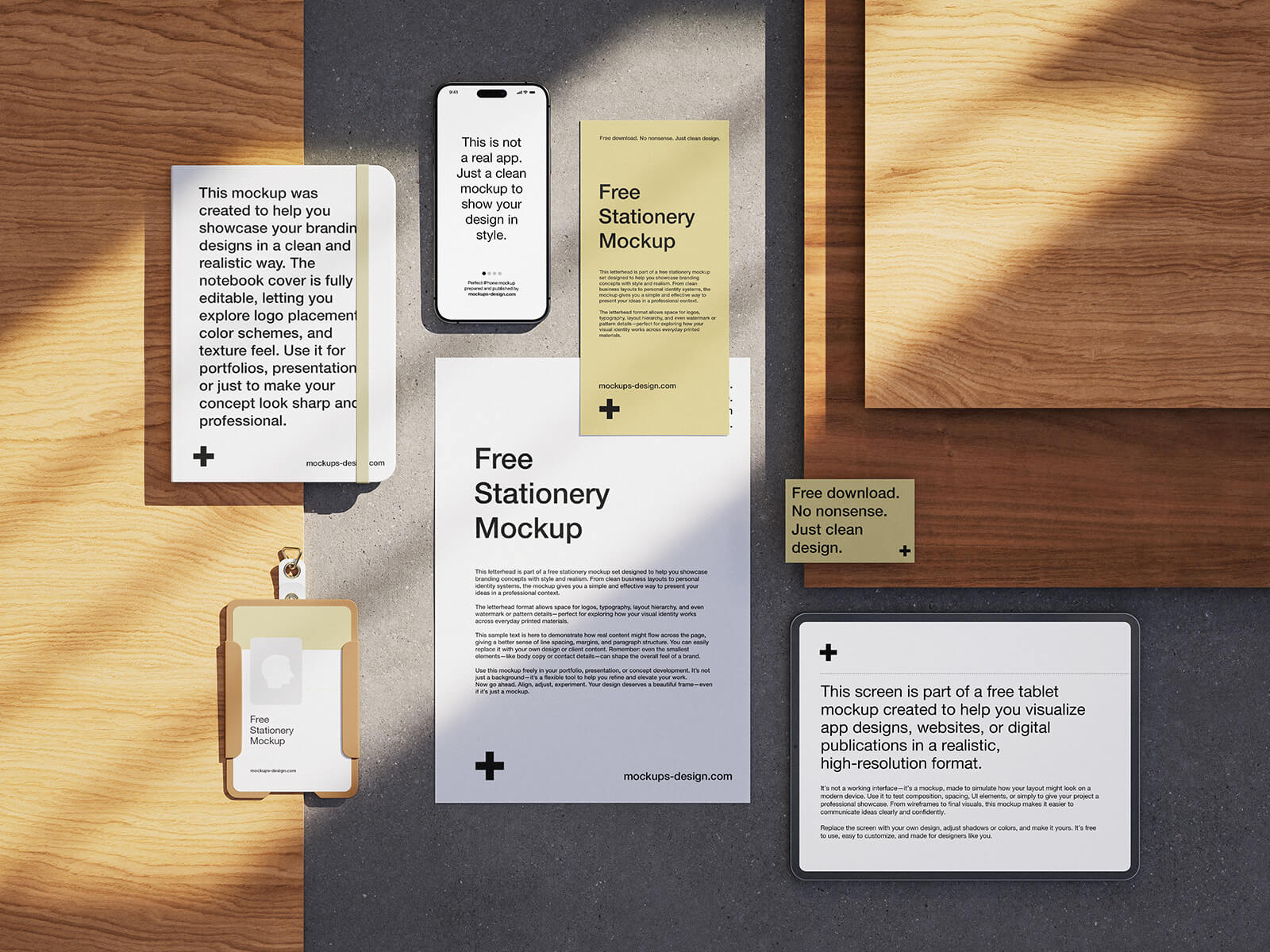 Free Modern Brand Identity Stationery Mockup PSD
