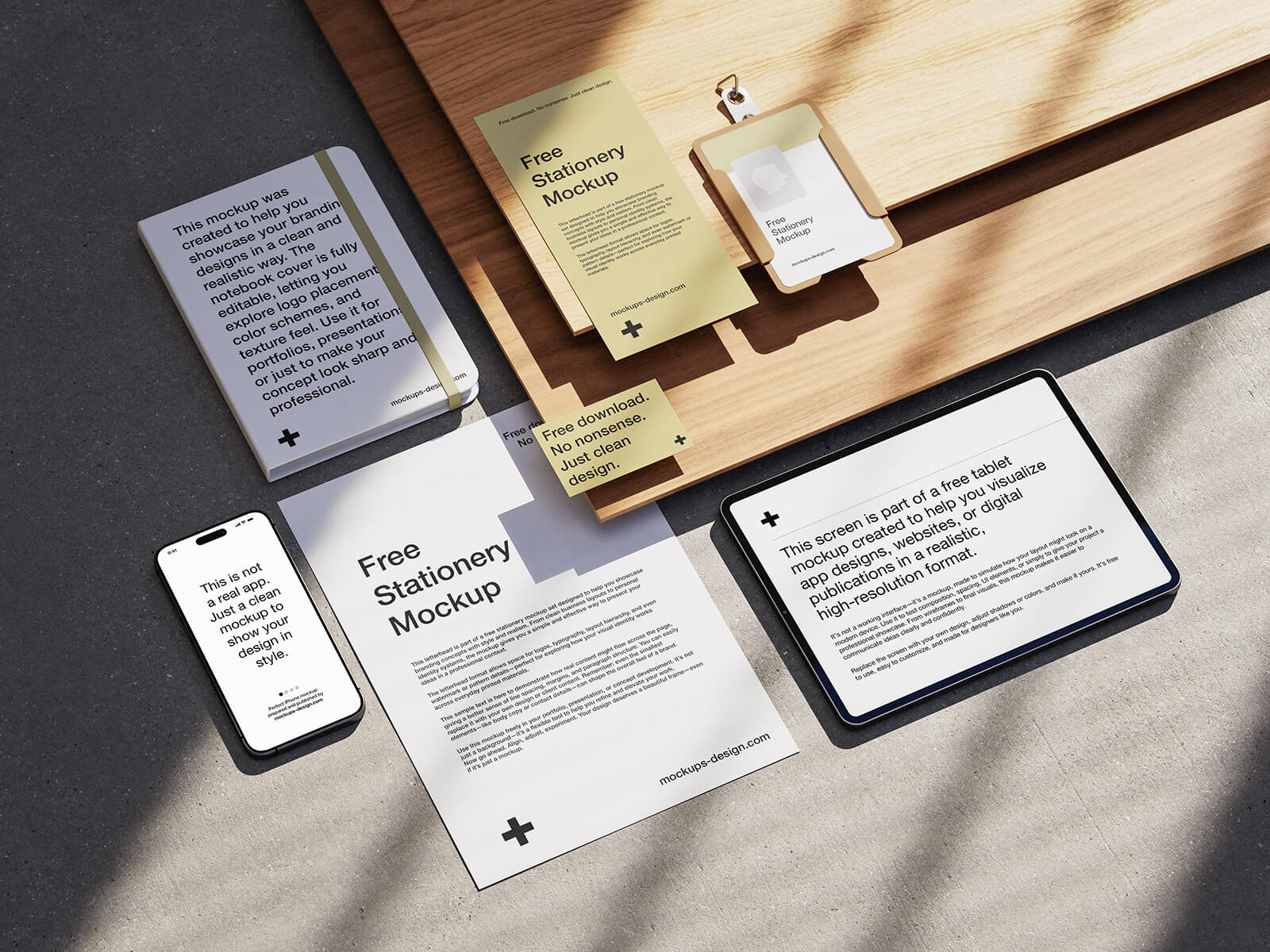 Free Modern Brand Identity Stationery Mockup PSD