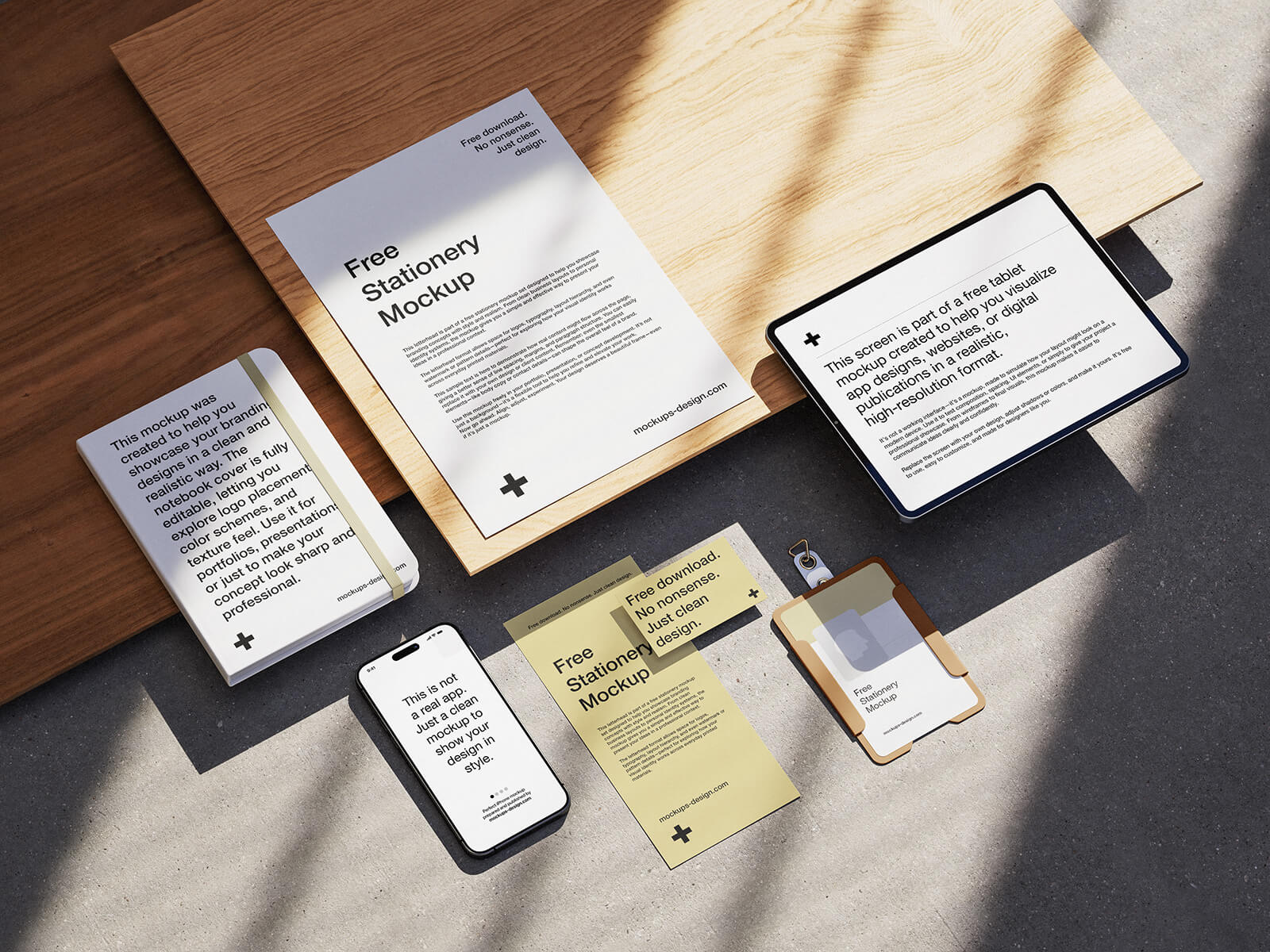 Free Modern Brand Identity Stationery Mockup PSD