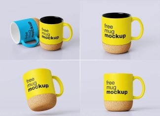 Free Modern Cork-Base Mug Mockup PSD