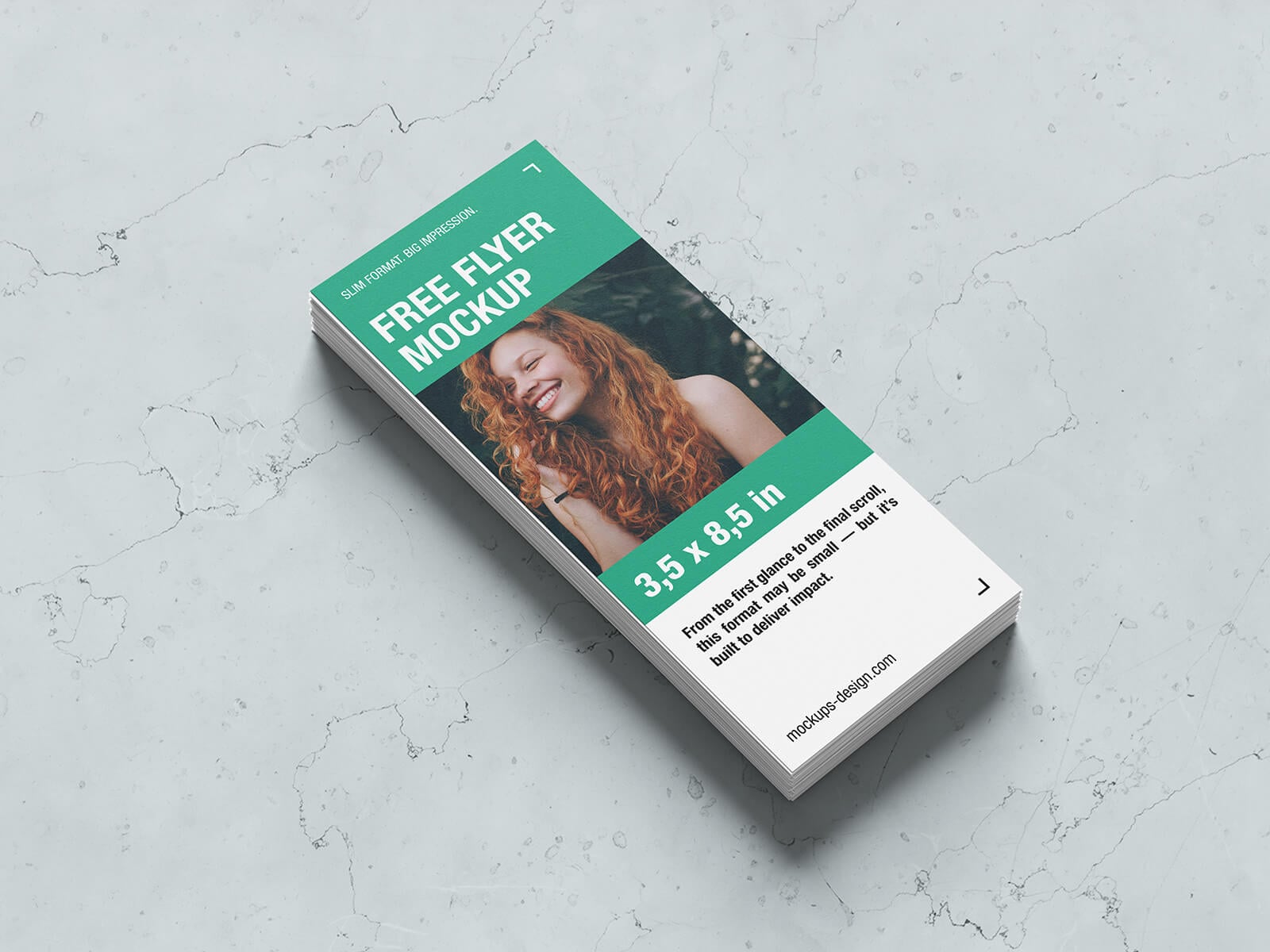 Free 3.5 x 8.5 Flyer Mockup PSD