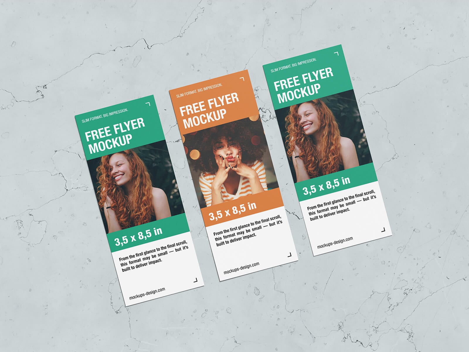 Free 3.5 x 8.5 Flyer Mockup PSD