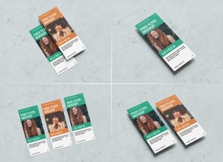 Free 3.5 x 8.5 Flyer Mockup PSD
