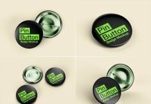 Free Pin-Back Button Badge Mockup PSD