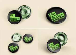Free Pin-Back Button Badge Mockup PSD