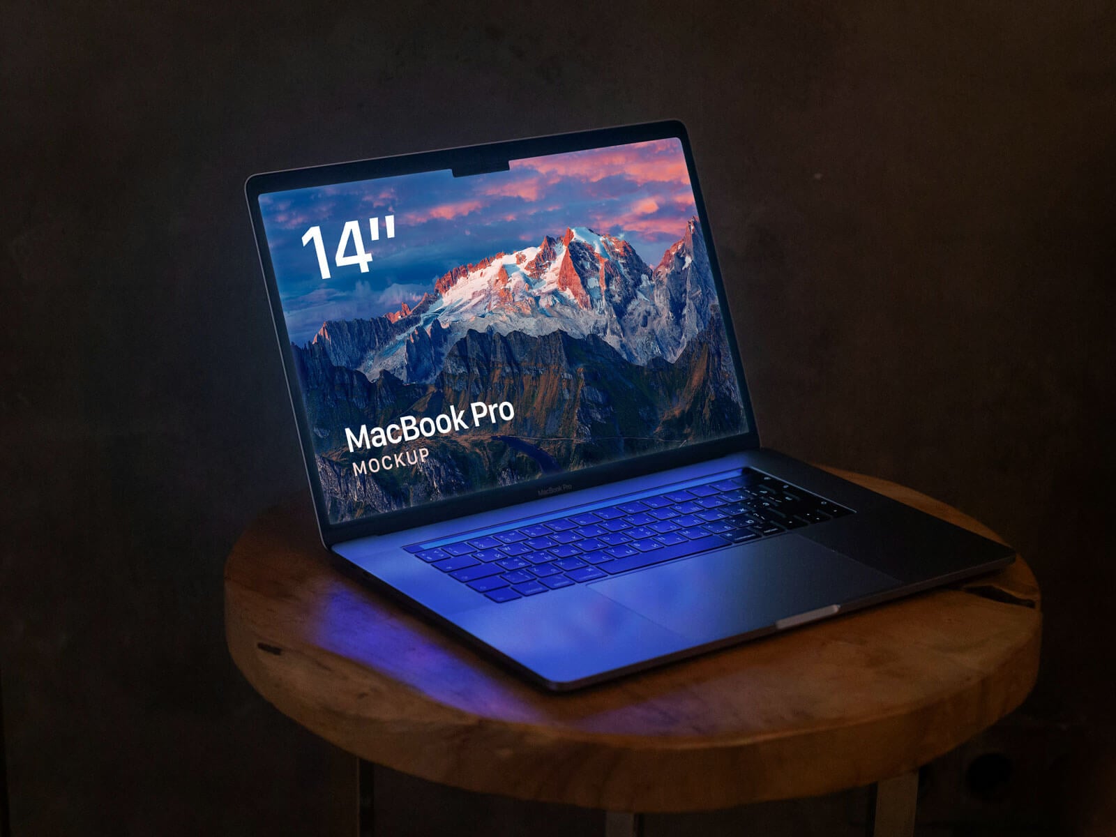 Free 14 Inches M4 MacBook Pro Mockup PSD