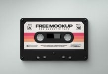 Free Cassette Tape Mockup PSD