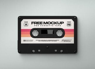 Free Cassette Tape Mockup PSD