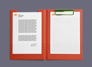 Free Clipboard Letterhead Mockup PSD