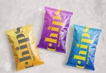Free Commercial Chips Packaging Mockup PSD