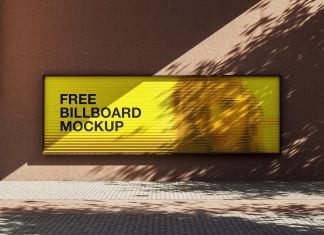 Free Long Mounted Street Billboard Mockup PSD Set