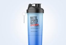 Free Matte Sports Water Bottle Mockup PSD