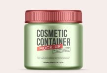 Free Metallic Cosmetic Jar Mockup PSD