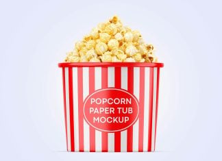 Free Popcorn Paper Tub Mockup PSD