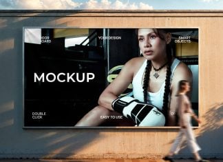 Free Street Mounted Billboard Mockup PSD