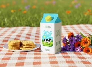 Free Tetra Pack Milk Carton Box Mockup PSD
