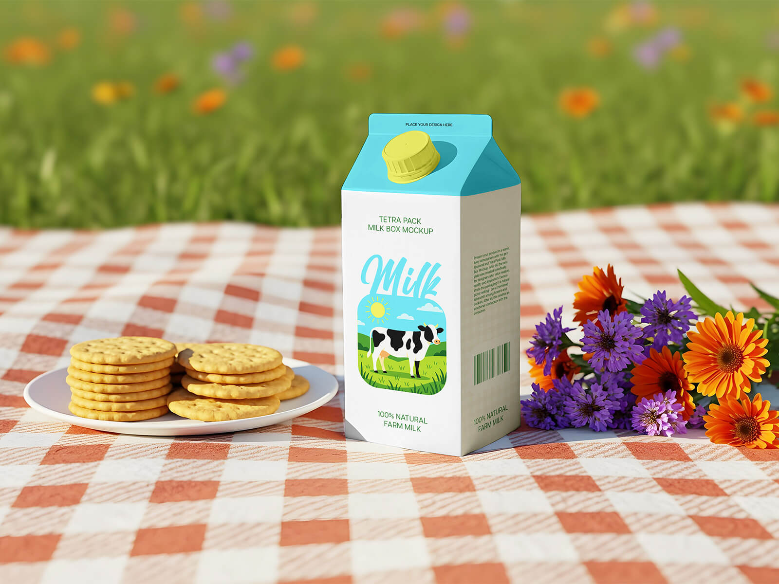  Free Tetra Pack Milk Carton Box Mockup PSD 