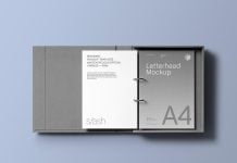 Free Opened Top View Ring Binder Box Mockup PSD