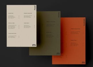 Free Trio Restaurant Menu Mockup PSD