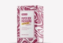 Free Vertical Paper Product Box Mockup PSD Free Vertical Paper Product Box Mockup PSD