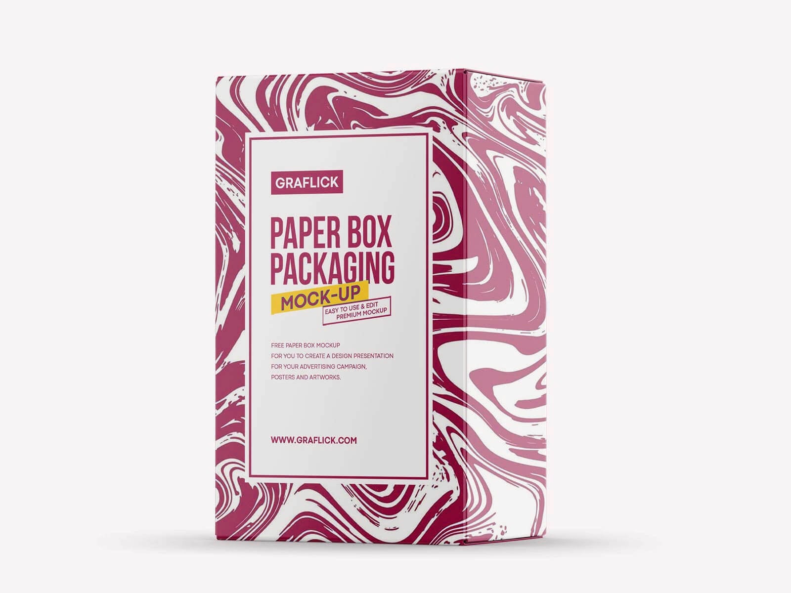 Free Vertical Paper Product Box Mockup PSD