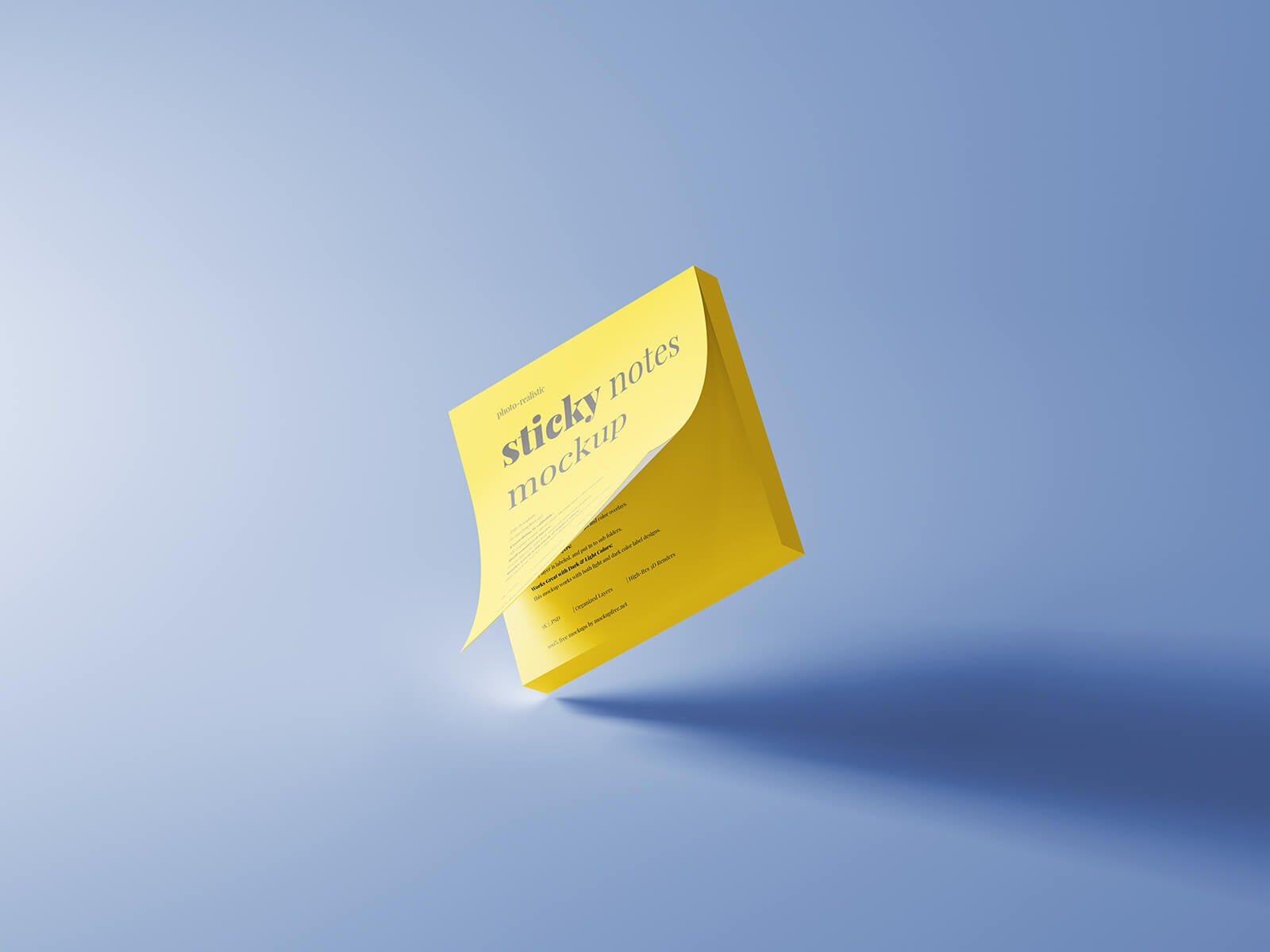 Free Yellow Sticky Notes Mockup PSD 