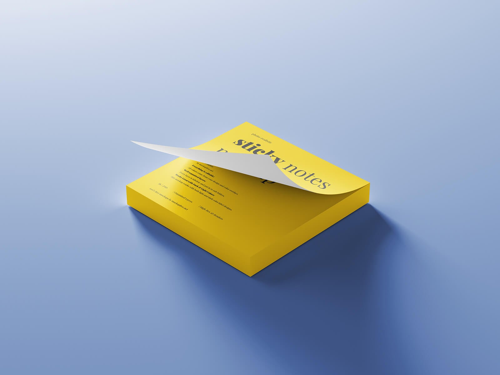 Free Yellow Sticky Notes Mockup PSD 