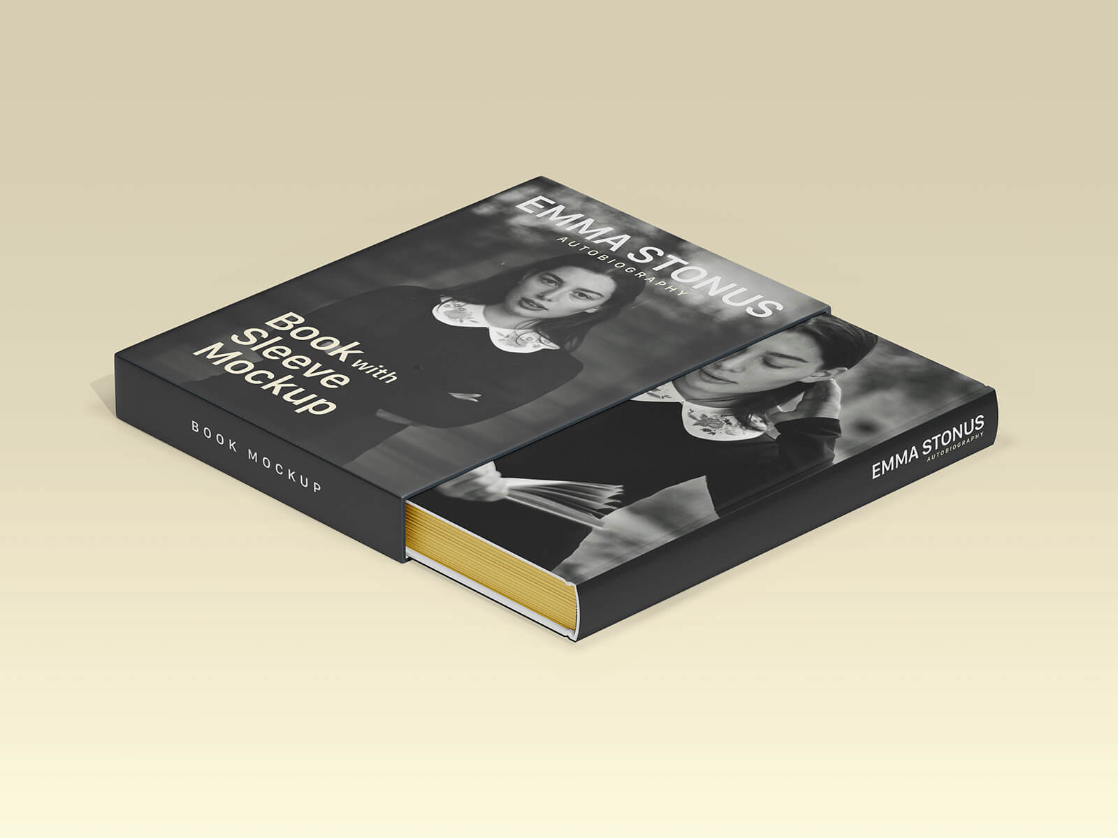 Free Softcover Book & Sleeve Mockup PSD Files