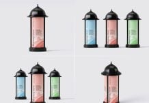 Free Morris Advertising Column Pillar Poster Mockup PSD