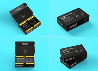 5 Free Corrugated Product Box Mockup PSD Files