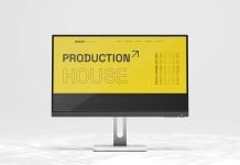 Free Desktop Display Monitor Mockup PSD