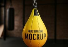 Free Drop Shape Punching Bag Mockup PSD
