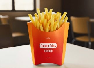 Free French Fries Packaging Mockup PSD
