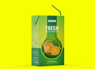 Free Mini Juice Box Popper Mockup PSD