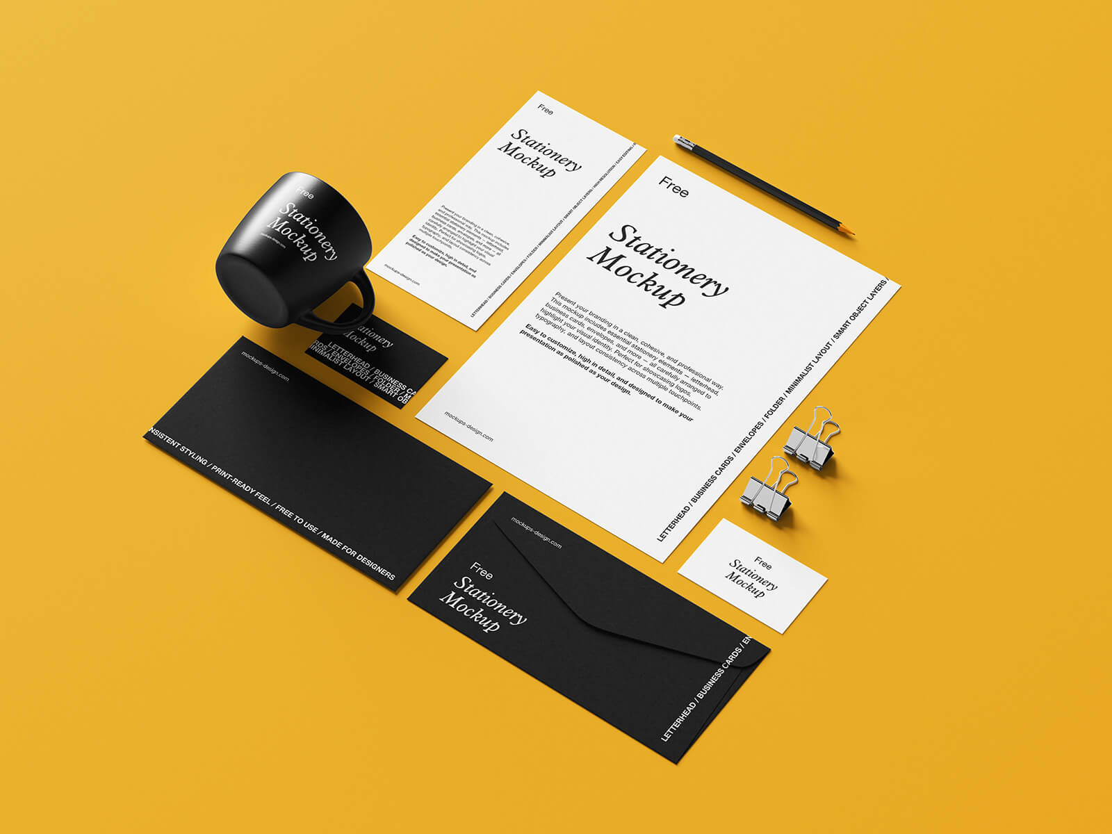 Free Minimal Branding Stationery Mockup PSD