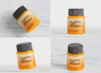 Free Plastic Pharmaceutical Medicine Pill Jar Mockup PSD